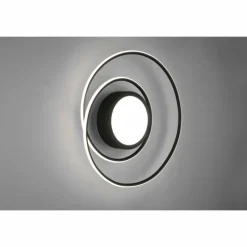 Luminaires Trio Plafonnier Trio-Leuchten Yava LED Noir, 1 lumière, Télécommandes* Éclairage Led