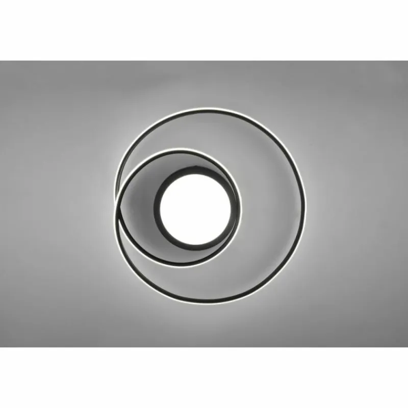 Luminaires Trio Plafonnier Trio-Leuchten Yava LED Noir, 1 lumière, Télécommandes* Éclairage Led