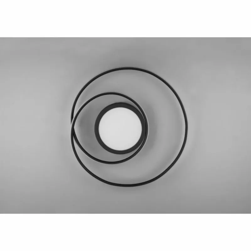 Luminaires Trio Plafonnier Trio-Leuchten Yava LED Noir, 1 lumière, Télécommandes* Éclairage Led