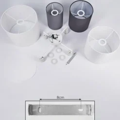 hofstein Plafonnier Trisett Gris, Noir, Blanc, 4 lumières* Plafonniers