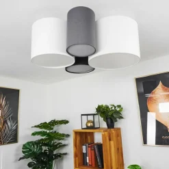 hofstein Plafonnier Trisett Gris, Noir, Blanc, 4 lumières* Plafonniers