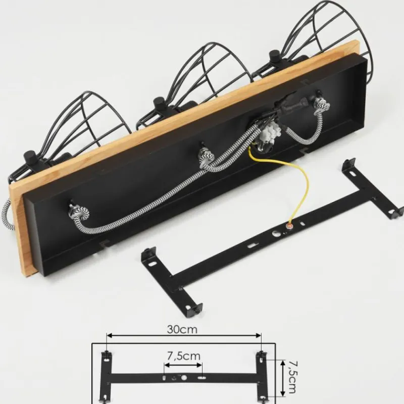 Luminaires Scandinaves-hofstein Plafonnier Tros Écru, Noir, 3 lumières