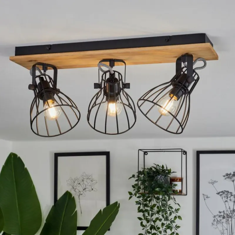 Luminaires Scandinaves-hofstein Plafonnier Tros Écru, Noir, 3 lumières