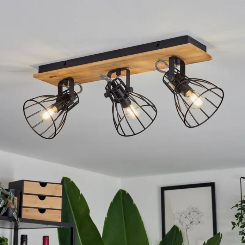 Luminaires Scandinaves-hofstein Plafonnier Tros Écru, Noir, 3 lumières