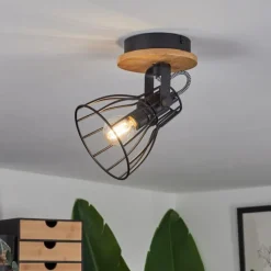 Luminaires Scandinaves-hofstein Plafonnier Tros Écru, Noir, 1 lumière