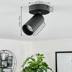 Luminaires Scandinaves-hofstein Plafonnier Trutielle Noir, 1 lumière