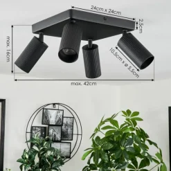 Luminaires Scandinaves-hofstein Plafonnier Trutielle Noir, 4 lumières