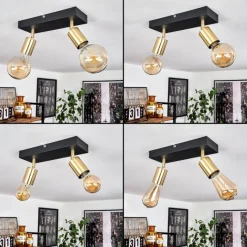 Lampes Dorées-hofstein Plafonnier Tulia Noir, 2 lumières