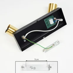 Lampes Dorées-hofstein Plafonnier Tulia Noir, 2 lumières