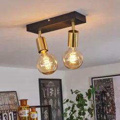 Lampes Dorées-hofstein Plafonnier Tulia Noir, 2 lumières