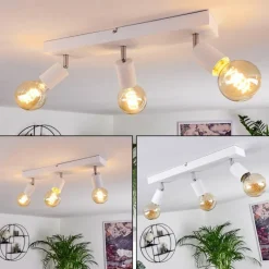 Lampes Vintages & Rétros-hofstein Plafonnier Tulla Blanc, 3 lumières