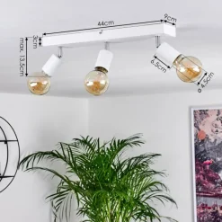 Lampes Vintages & Rétros-hofstein Plafonnier Tulla Blanc, 3 lumières