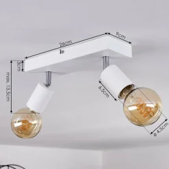Lampes Vintages & Rétros-hofstein Plafonnier Tulla Blanc, 2 lumières