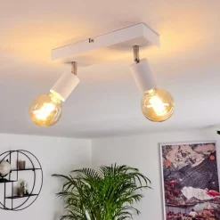 Lampes Vintages & Rétros-hofstein Plafonnier Tulla Blanc, 2 lumières