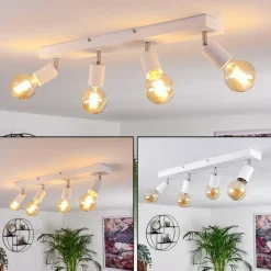 Lampes Vintages & Rétros-hofstein Plafonnier Tulla Blanc, 4 lumières