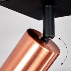 hofstein Plafonnier Tulla Cuivre, Noir, 2 lumières* Spots Et Projecteurs