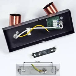 hofstein Plafonnier Tulla Cuivre, Noir, 2 lumières* Spots Et Projecteurs