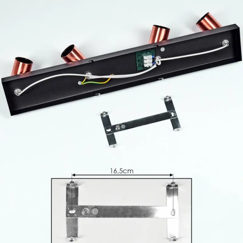 hofstein Plafonnier Tulla Cuivre, Noir, 4 lumières