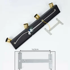 Lampes Vintages & Rétros-hofstein Plafonnier Tulla Laiton, Noir, 4 lumières