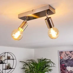Lampes Vintages & Rétros-hofstein Plafonnier Tulla Nickel mat, 2 lumières