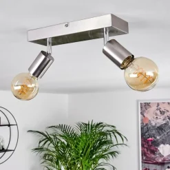 Lampes Vintages & Rétros-hofstein Plafonnier Tulla Nickel mat, 2 lumières