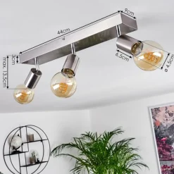 Lampes Vintages & Rétros-hofstein Plafonnier Tulla Nickel mat, 3 lumières