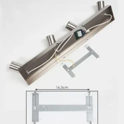 Lampes Vintages & Rétros-hofstein Plafonnier Tulla Nickel mat, 4 lumières