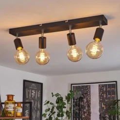 Lampes Vintages & Rétros-hofstein Plafonnier Tulla Noir, 4 lumières