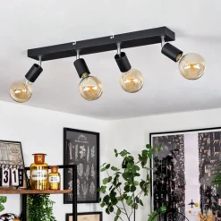 Lampes Vintages & Rétros-hofstein Plafonnier Tulla Noir, 4 lumières