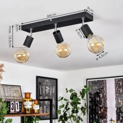 Lampes Vintages & Rétros-hofstein Plafonnier Tulla Noir, 3 lumières