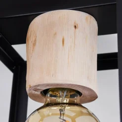 Lampes Vintages & Rétros-hofstein Plafonnier Turiza Bois foncé, Noir, 1 lumière