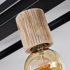 Lampes Vintages & Rétros-hofstein Plafonnier Turiza Bois foncé, Noir, 4 lumières