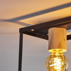 Lampes Vintages & Rétros-hofstein Plafonnier Turiza Bois foncé, Noir, 4 lumières