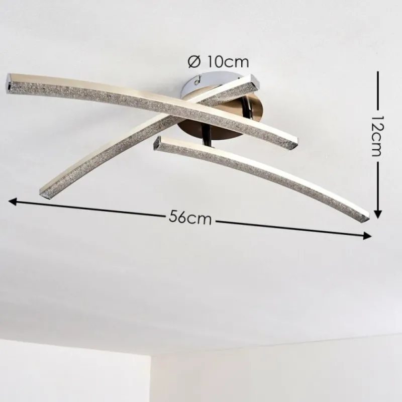 hofstein Plafonnier Tusula LED Acier inoxydable, 3 lumières