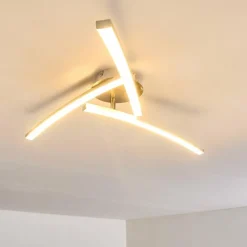 hofstein Plafonnier Tusula LED Acier inoxydable, 3 lumières