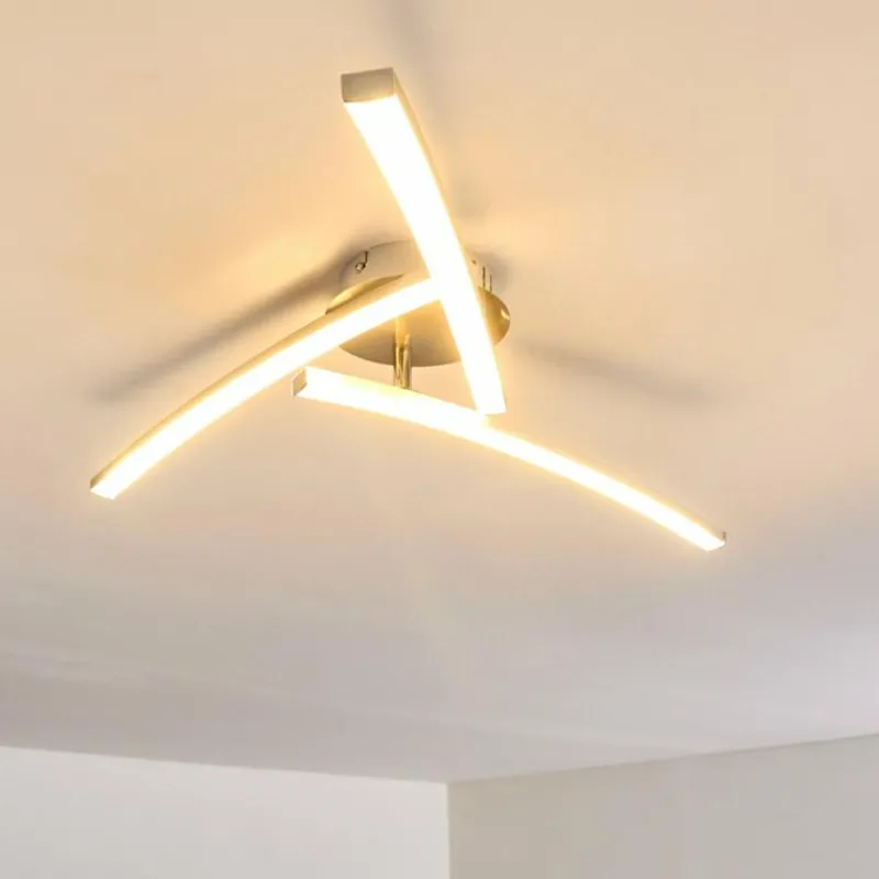 hofstein Plafonnier Tusula LED Acier inoxydable, 3 lumières