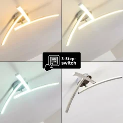 hofstein Plafonnier Tusula LED Acier inoxydable, 3 lumières