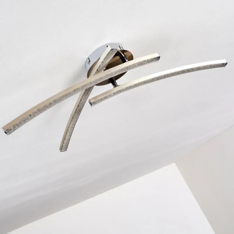 hofstein Plafonnier Tusula LED Acier inoxydable, 3 lumières