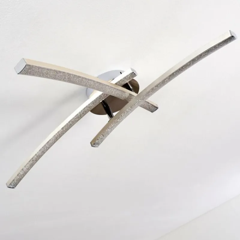 hofstein Plafonnier Tusula LED Acier inoxydable, 3 lumières