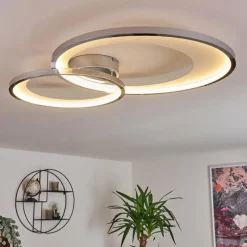 hofstein Plafonnier Tuzik LED Chrome, 1 lumière