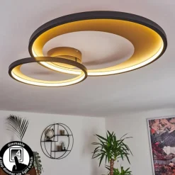 Lampes Dorées-hofstein Plafonnier Tuzik LED Or, Noir, 1 lumière