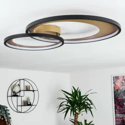 Lampes Dorées-hofstein Plafonnier Tuzik LED Or, Noir, 1 lumière