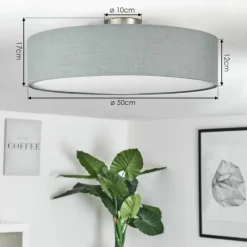 Lampes En Tissu-hofstein Plafonnier Tveid Nickel mat, 3 lumières