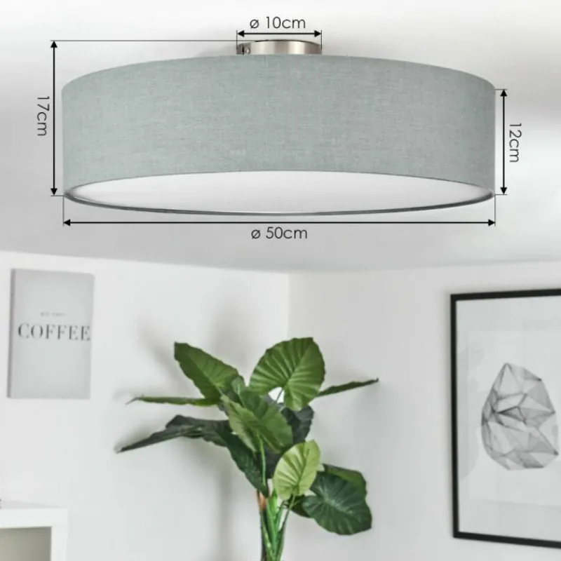 Lampes En Tissu-hofstein Plafonnier Tveid Nickel mat, 3 lumières