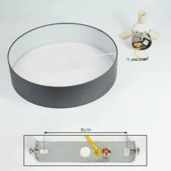 Lampes En Tissu-hofstein Plafonnier Tveid Nickel mat, 3 lumières