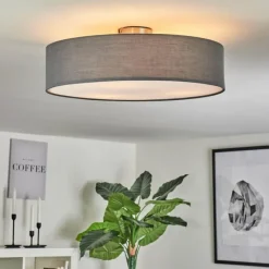 Lampes En Tissu-hofstein Plafonnier Tveid Nickel mat, 3 lumières