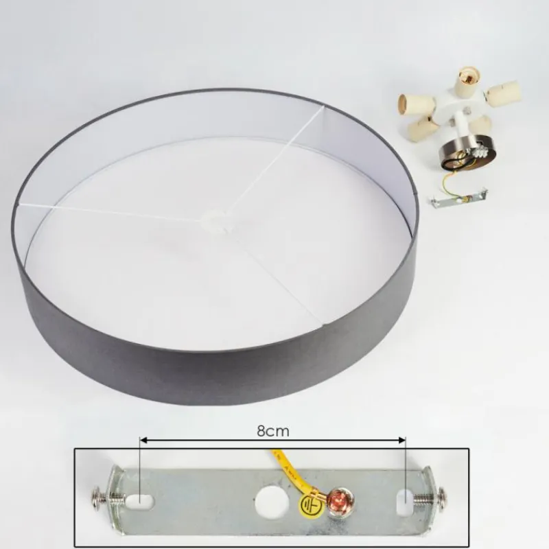 Lampes En Tissu-hofstein Plafonnier Tveid Nickel mat, 5 lumières