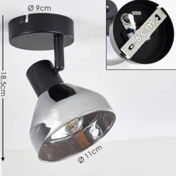 hofstein Plafonnier Tyksov Noir, 1 lumière