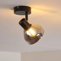 hofstein Plafonnier Tyksov Noir, 1 lumière