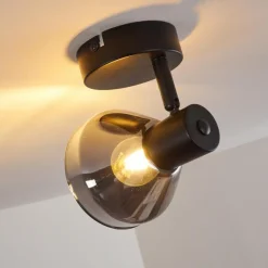 hofstein Plafonnier Tyksov Noir, 1 lumière